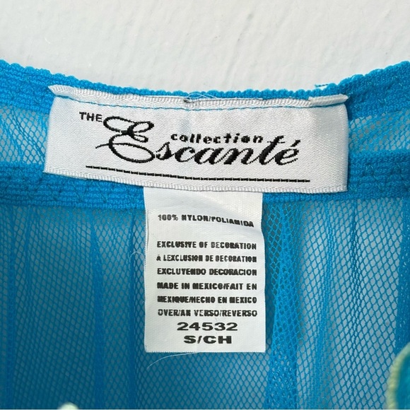 Vintage Y2K Floral Coquette Bow Mesh Cami Chemise Lingerie Phoebe S - Picture 15 of 17